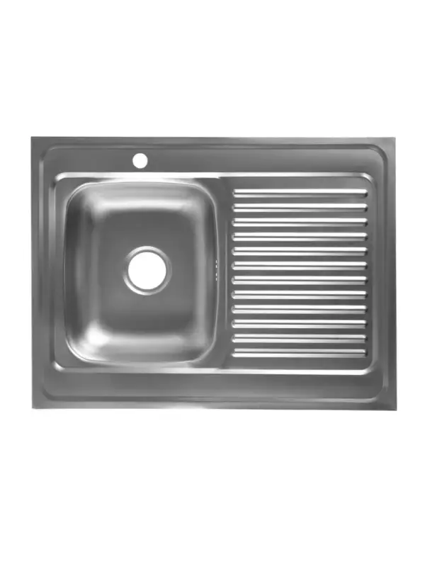 Мойка кухонная ZEIN, накладная, правая, 0.4 мм, 80*60*16 см, 3 1/2&rsquo;&rsquo;, с сифоном