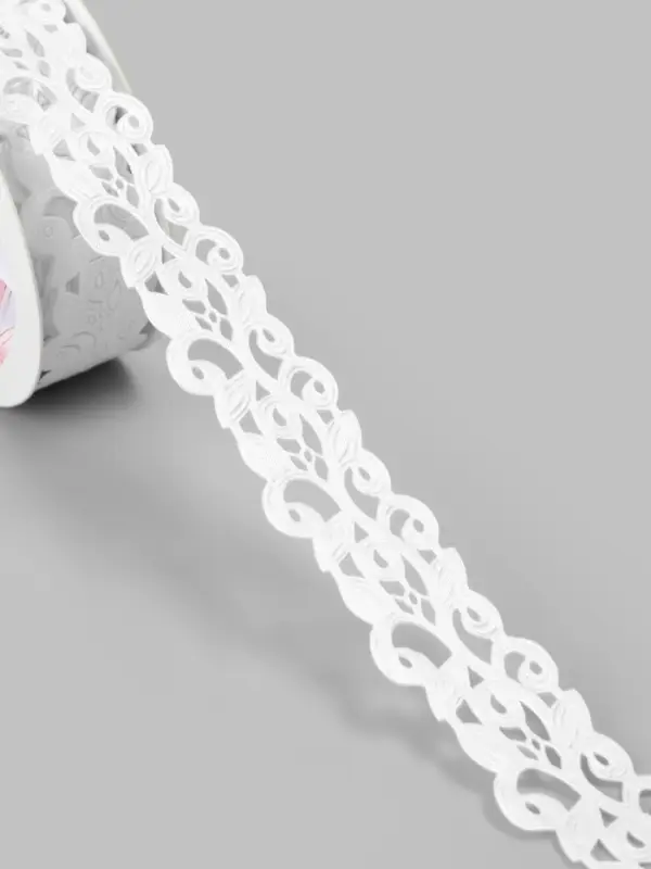 Лента фигурная &laquo;Вьюнчик&raquo;, 25 мм, 9&plusmn;0.5 м, белая