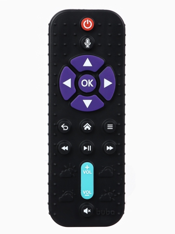 Прорезыватель силиконовый «Пульт», цвет черный, Крошка Я