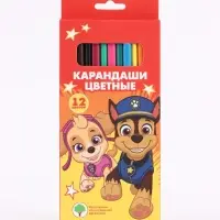 Цветные карандаши 12 цветов, &laquo;Щенячий патруль&raquo;