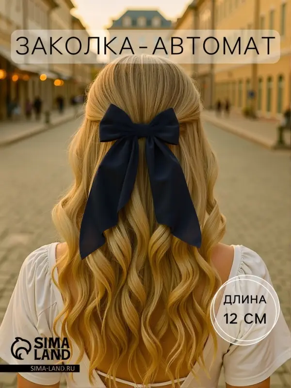 Заколка - автомат для волос &laquo;Джулия&raquo;, 24&times;12 см, синяя