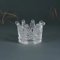 Стеклянный подсвечник на 1 свечу &laquo;Корона&raquo;, прозрачный, 5&times;7&times;7 см