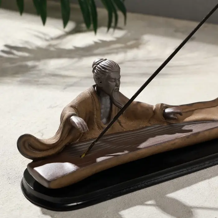 Подставка для благовоний TAKE IT EASY &laquo;Мудрец&raquo;, набор благовоний конусы, стелющийся дым, 28&times;9 см