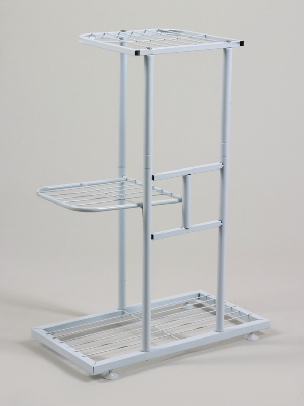 Подставка для цветов Greengo, 3 полки, 43 × 22 × 57 см, напольная, металл, белая Подставка для цветов Greengo, 3 полки, 43 × 22 × 57 см, напольная, металл, белая