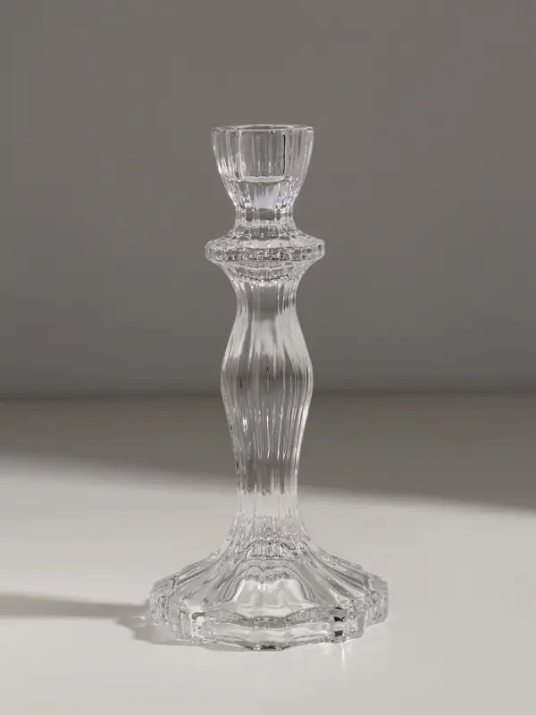 Подсвечник стекло  Подсвечник стекло "Бутон на ножке" прозрачный d=2,2 см 10х10х20 см