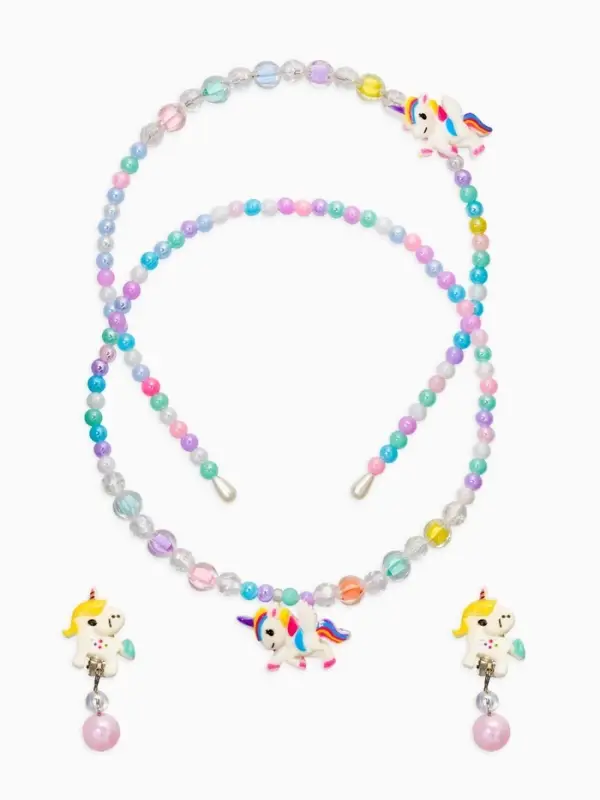 Комплект детский «Выбражулька» 3 предмета, клипсы, бусы, ободок, единорог, цветной Комплект детский «Выбражулька» 3 предмета, клипсы, бусы, ободок, единорог, цветной