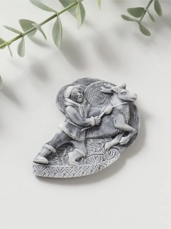 Магнит "Оленевод" (барельеф) , 6,5см