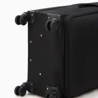 Чемодан на колёсах TEXTURA, кодовый замок, текстильный, с увеличением, 47&times;30&times;78 см, 28", чёрный