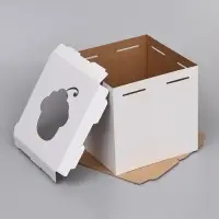 Коробка под торт с окном, &laquo;Пироженка&raquo;, белая, 30&times;30&times;30 см