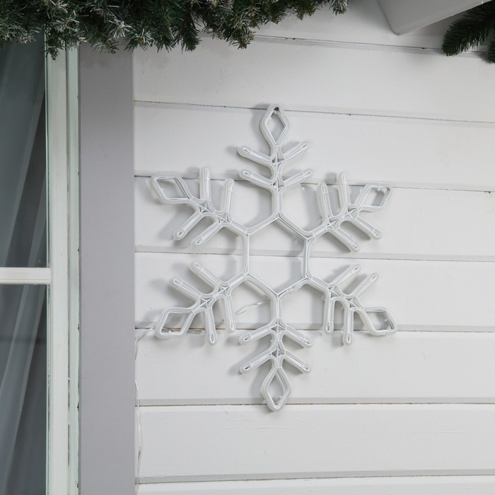 Неоновая фигура «Снежинка», 57 см, 576 LED, 12 В, 8 режимов, свечение синее/белое Неоновая фигура «Снежинка», 57 см, 576 LED, 12 В, 8 режимов, свечение синее/белое