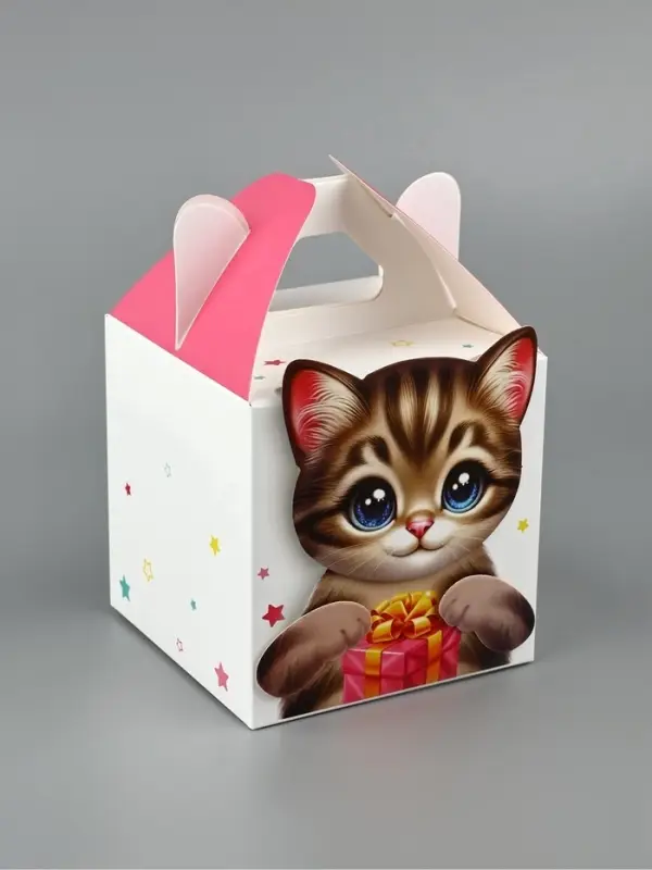 Подарочная коробка, упаковка &laquo;Котик&raquo; 10&times;10&times;10 см