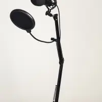 Микрофон конденсаторный Music Life золотой: кабель, ветрозащита, стойка