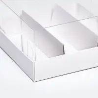 Упаковка с прозрачной крышкой под 3 эклера, белый 13.5&times;13.5&times;6 см