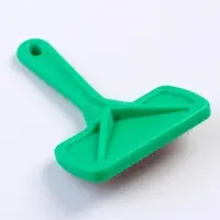 Пуходёрка &laquo;Симпл&raquo;, 9.2&times;13.2 см, без капель, с пластиковой ручкой, зелёная