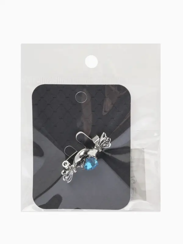 Брошь &laquo;Конфета&raquo; кристалл сердце, цвет голубой в серебре