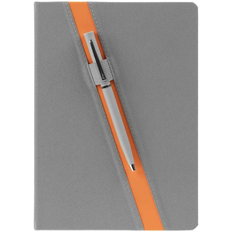 Ежедневник Rubikon на заказ, недатированный серо-оранжевый