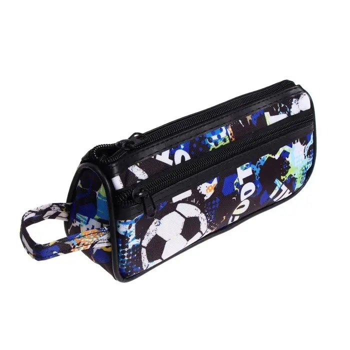 Пенал школьный на молнии Calligrata &laquo;Футбол&raquo;, 2 отделения, МИКС