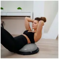 Полусфера BOSU гимнастическая ONLYTOP, массажная, с насосом, 46&times;20 см, серая