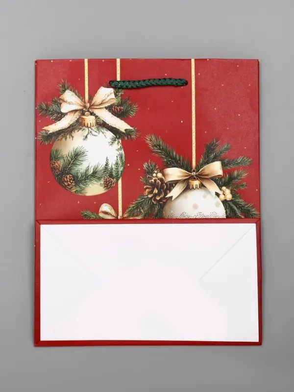 Пакет подарочный новогодний ламинированный, «Ёлки и шары» , 18×10×22.3 см Пакет подарочный новогодний ламинированный, «Ёлки и шары» , 18×10×22.3 см