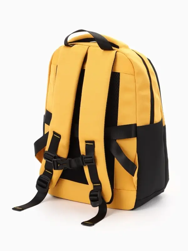 Рюкзак школьный, 2 отделения, 4 кармана, водонепроницаемое дно, 27&times;13&times;38.5 см, жёлтый