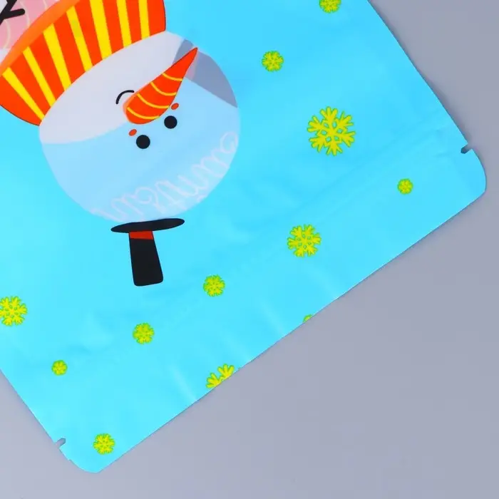 Пакет подарочный, с zip-lock застежкой,  Пакет подарочный, с zip-lock застежкой, "Снеговик с шарфом", 16 х 21,5 ± 1см.