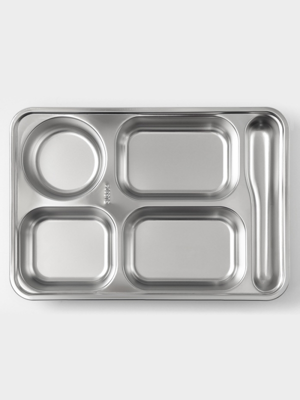 Поднос из нержавеющей стали, 5 секций, 32×22×4 см