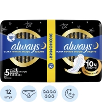 Прокладки гигиенические ALWAYS Ultra Night экстра защита Deo Duo, 12шт/уп
