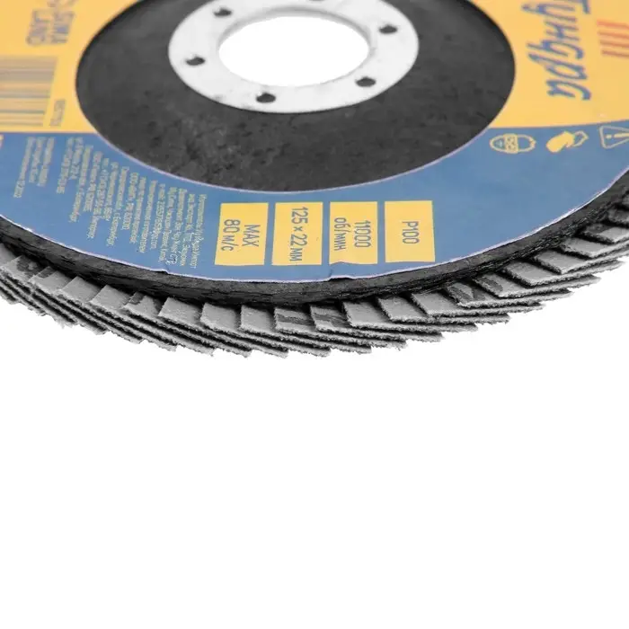 Круг лепестковый торцевой конический ТУНДРА, 125&times;22 мм, Р100