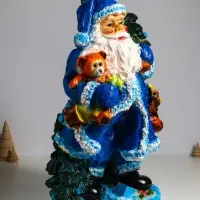 Фигура "Дед мороз" 52х32х26,5 см, синий