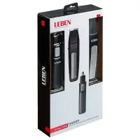 LEBEN Набор с триммером для усов бороды и носа, 4 насадки