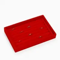 Подставка под кольца QF, 7 полос, 23&times;14&times;3 см, красная