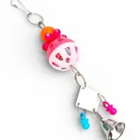 Игрушка для птиц "Дискотека" с зеркалом и шариком, 19 х 4 см, микс цветов