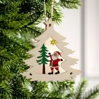 Ёлочная игрушка &laquo;Ёлочка с Дедом Морозом&raquo;, 12&times;11&times;2 см, от батареек, свечение тёплое белое