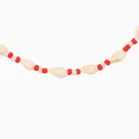 Браслет на ногу (анклет), длина 18 см, цв. белый, красный Браслет на ногу (анклет), длина 18 см, цв. белый, красный