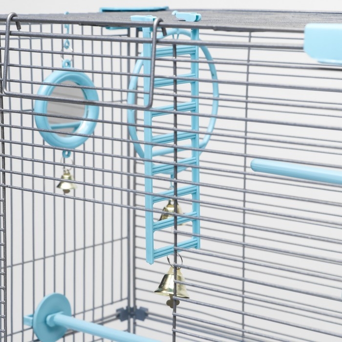 Клетка для птиц Клетка для птиц "Пижон" №101-Б, разборная, 42 х 30 х 65см (укомплект.) бирюзовая