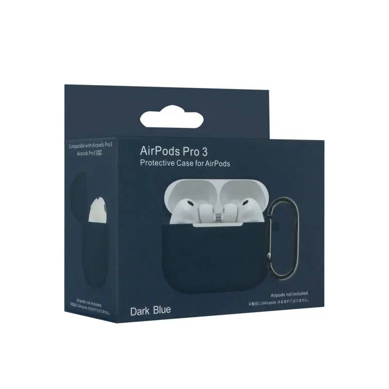 Чехол для AirPods Pro 3 с карабином №19 Dark Blue