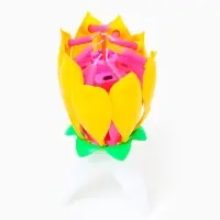 Свеча для торта музыкальная &laquo;Тюльпан&raquo;, жёлтая, 12&times;5 см