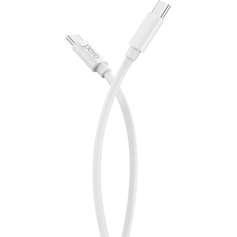 Кабель USB PERO DC-08 PD Type-C to Type-C, 1m, White