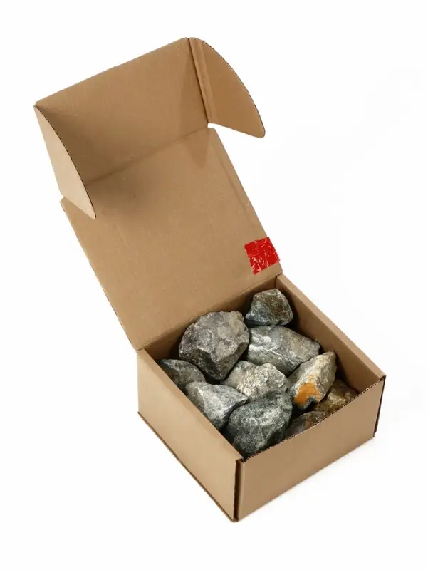 Серпентинит коробка 10 кг Колотый фракция 70 - 150 мм