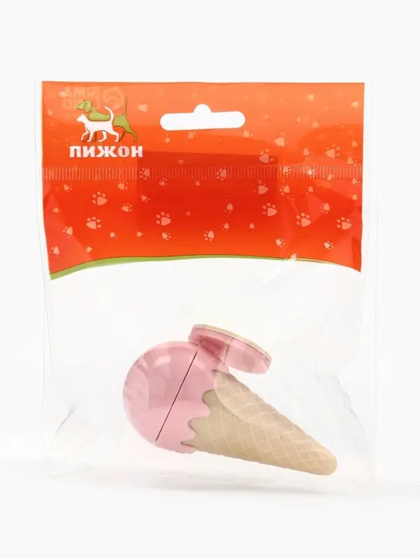 Игрушка для кошек из кошачьей мяты &laquo;Мороженое&raquo;, 5&times;4 с, на основании, розовая