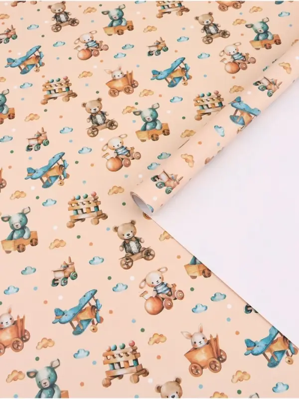 Бумага упаковочная &laquo;Детские игрушки&raquo;, глянец, 100&times;70 см
