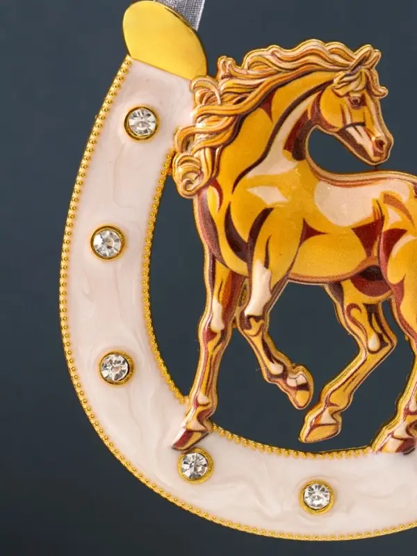 Сувенир-подкова «Лошадь»,10,5х10,5х0,05см,  эмаль, стразы