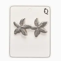Серьги металл "Морская звезда", цвет серебро