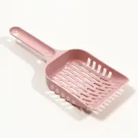 Лоток для кошек, 50.5&times;39&times;23 см, с сеткой и совком, пластик, розовый