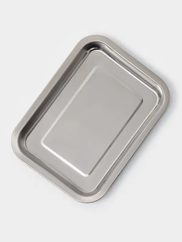 Противень, 27&times;20 см, h=2 см, AISI 410, толщина 0.4 мм, нержавеющая сталь, хромированный