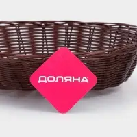 Корзинка для фруктов и хлеба Доляна &laquo;Шоко&raquo;, 27&times;21&times;6 см, пластик, плетёная, коричневая
