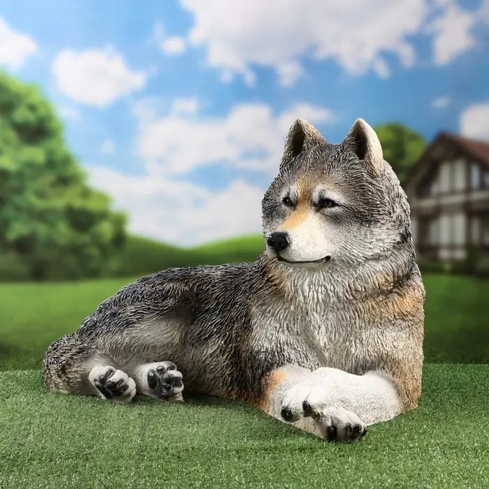 Садовая фигура из полистоуна &laquo;Волчица&raquo;, 43&times;44&times;65 см