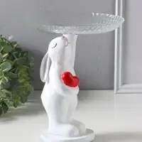 Копилка для денег с прозрачной подставкой для мелочей &laquo;Кролик&raquo;, полистоун, 22&times;21 см