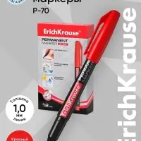Маркер перманентный ErichKrause. P-70, красный, узел 1.0 мм