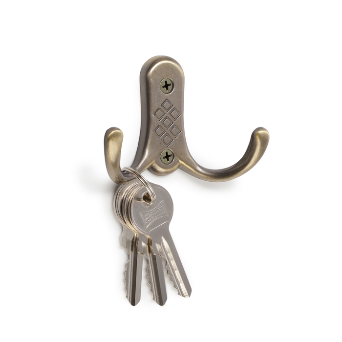 Крючок мебельный ТУНДРА TKD024 LIGHT, двухрожковый, бронза Крючок мебельный ТУНДРА TKD024 LIGHT, двухрожковый, бронза